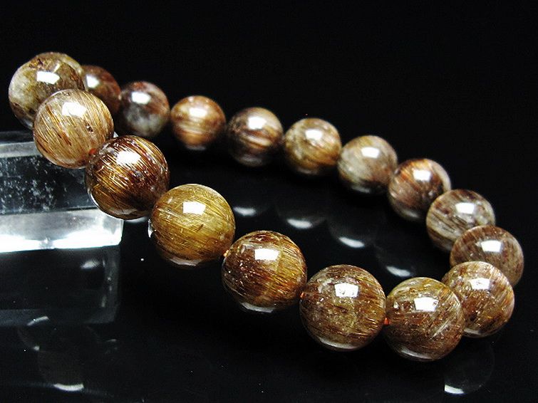 ファイナルグレード金針ルチル水晶 ブレスレット 12mm [T15-11087] 1枚目