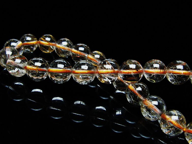 ファイナルグレード金針ルチル水晶 ブレスレット 7mm [t15-11154] 2枚目