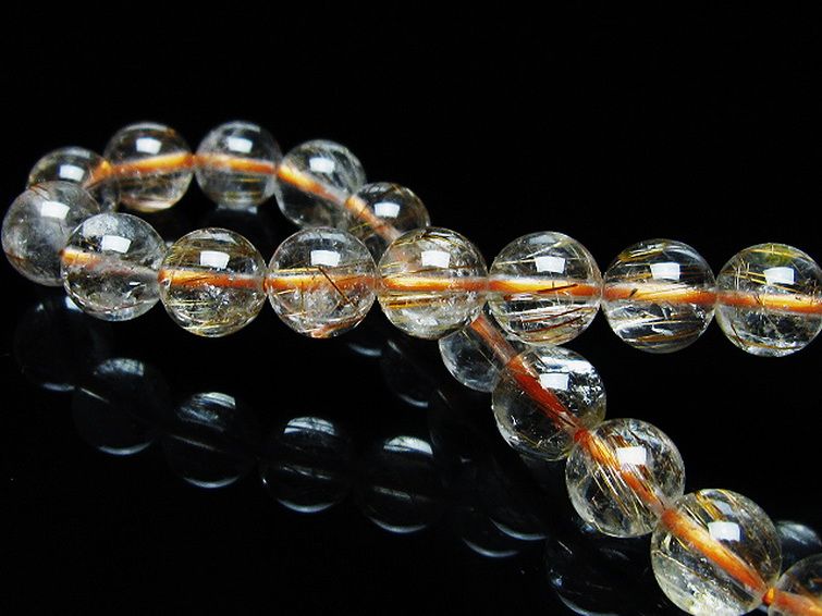 ファイナルグレード金針ルチル水晶 ブレスレット 8mm [t15-11160] 2枚目