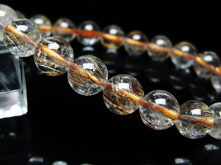 ファイナルグレード金針ルチル水晶 ブレスレット 8mm [t15-11160] 3枚目
