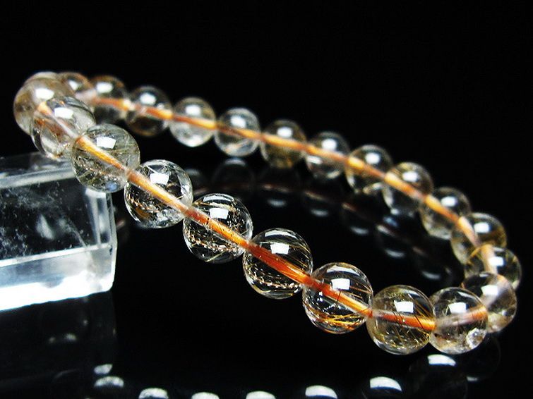 ファイナルグレード金針ルチル水晶 ブレスレット 8mm [t15-11161] 1枚目