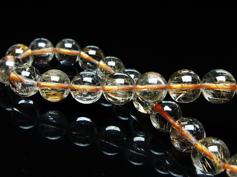 ファイナルグレード金針ルチル水晶 ブレスレット 8mm [t15-11161] 2枚目