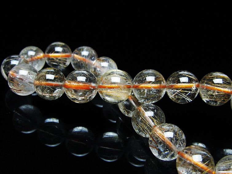 ファイナルグレード金針ルチル水晶 ブレスレット 9mm [t15-11162] 2枚目