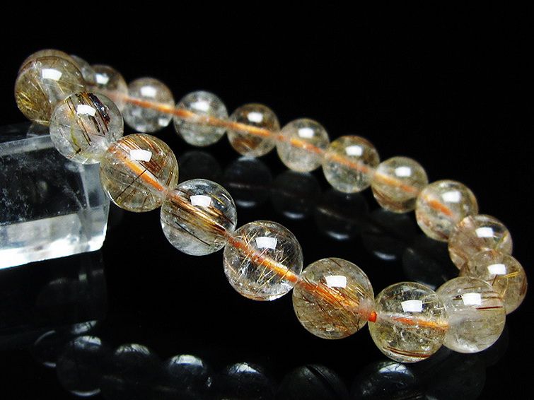 ファイナルグレード金針ルチル水晶 ブレスレット 10mm [t15-11168] 1枚目