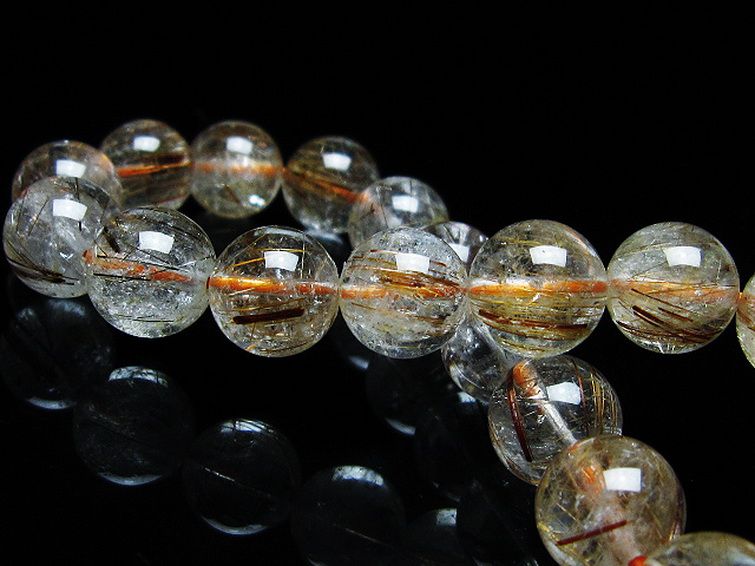 ファイナルグレード金針ルチル水晶 ブレスレット 10mm [t15-11168] 2枚目