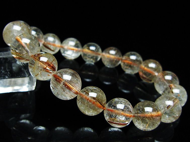 ファイナルグレード金針ルチル水晶 ブレスレット 11mm [t15-11186] 1枚目