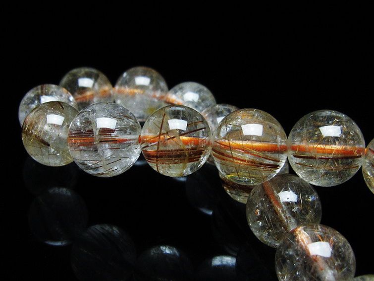 ファイナルグレード金針ルチル水晶 ブレスレット 11mm [t15-11186] 2枚目