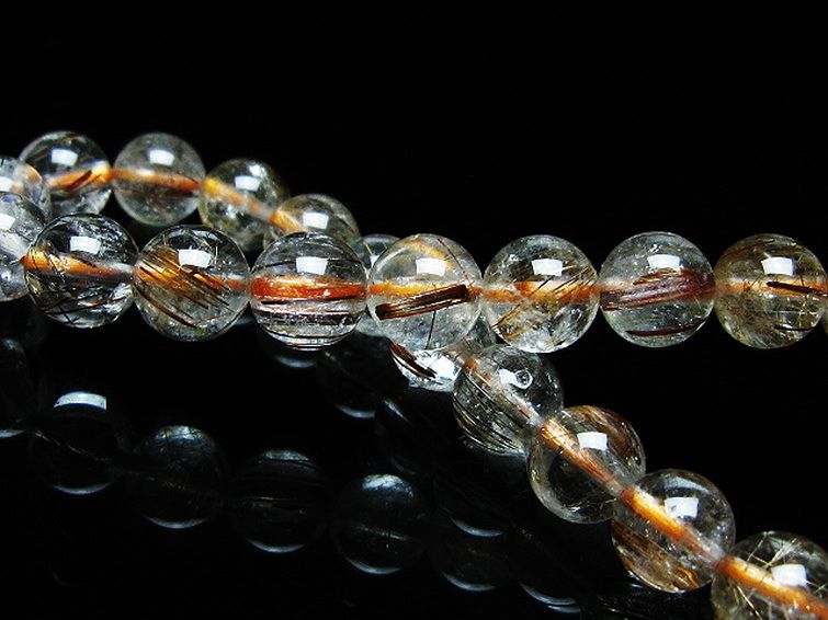 ファイナルグレード金針ルチル水晶 ブレスレット 8mm [t15-11190] 2枚目