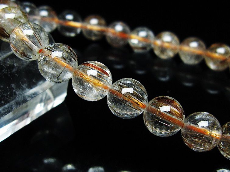 ファイナルグレード金針ルチル水晶 ブレスレット 8mm [t15-11190] 3枚目