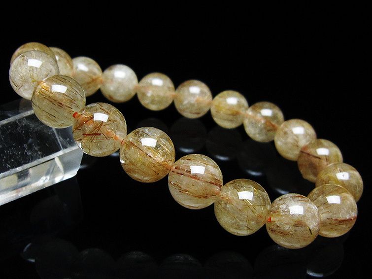 ファイナルグレード金針ルチル水晶 ブレスレット 11mm [t15-11209] 1枚目