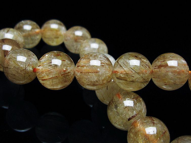 ファイナルグレード金針ルチル水晶 ブレスレット 11mm [t15-11209] 2枚目