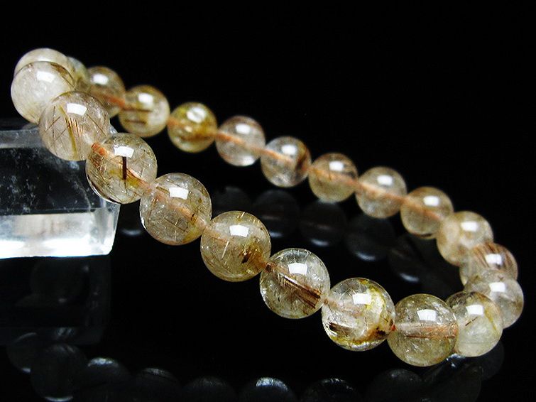 ファイナルグレード金針ルチル水晶 ブレスレット 9mm [T15-11217] 1枚目