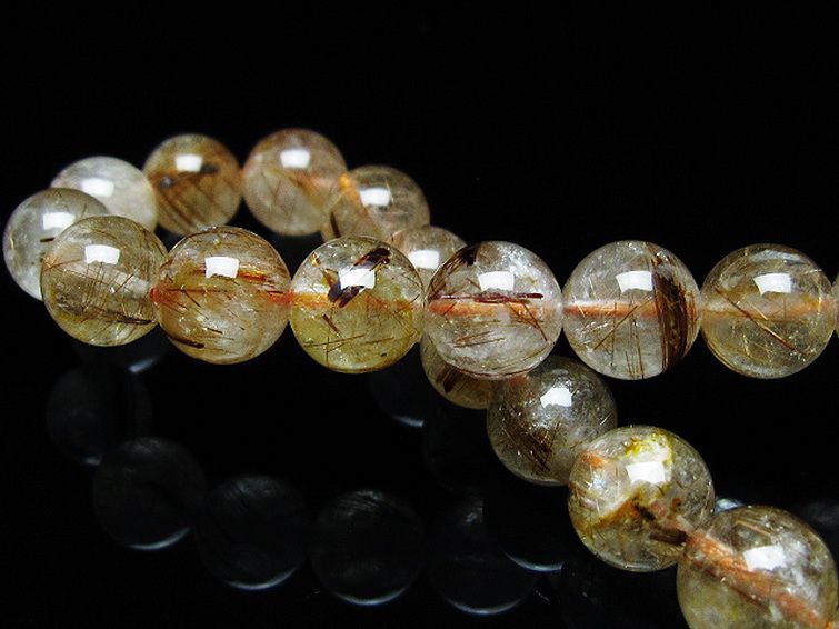 ファイナルグレード金針ルチル水晶 ブレスレット 9mm [T15-11217] 2枚目