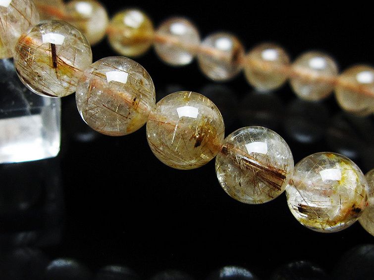 ファイナルグレード金針ルチル水晶 ブレスレット 9mm [T15-11217] 3枚目