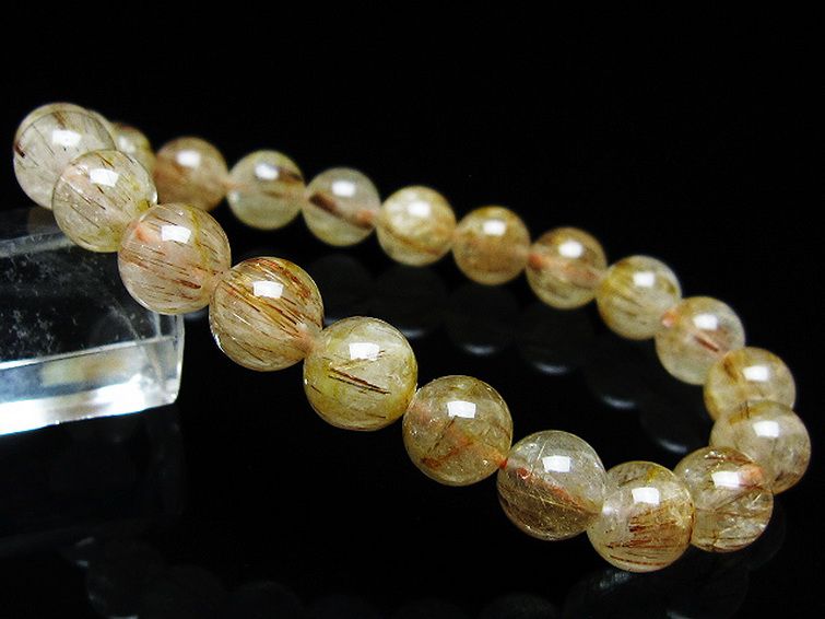 ファイナルグレード金針ルチル水晶 ブレスレット 9mm [T15-11219] 1枚目