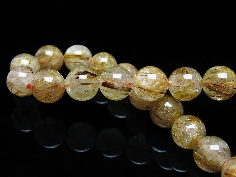 ファイナルグレード金針ルチル水晶 ブレスレット 9mm [T15-11219] 2枚目