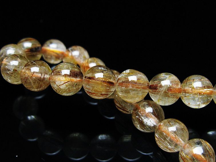 ファイナルグレード金針ルチル水晶 ブレスレット 7mm [T15-11248] 2枚目