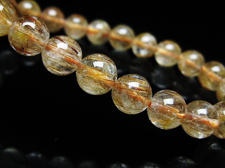 ファイナルグレード金針ルチル水晶 ブレスレット 7mm [T15-11248] 3枚目