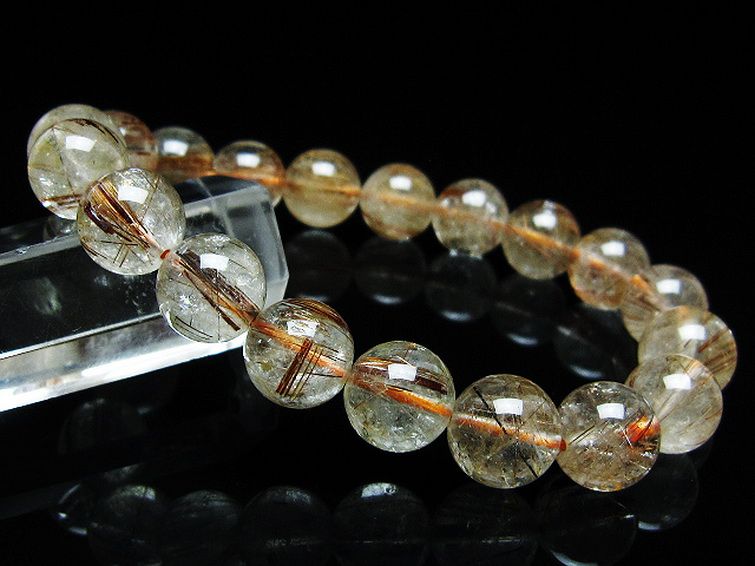 ファイナルグレード金針ルチル水晶 ブレスレット 11mm [t15-11256] 1枚目