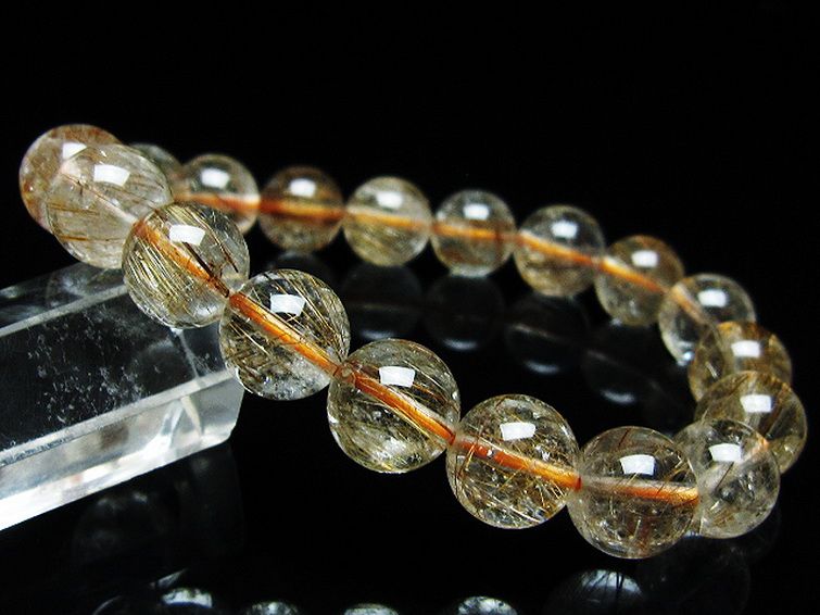 ファイナルグレード金針ルチル水晶 ブレスレット 11mm [t15-11259] 1枚目