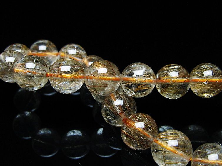 ファイナルグレード金針ルチル水晶 ブレスレット 11mm [t15-11259] 2枚目