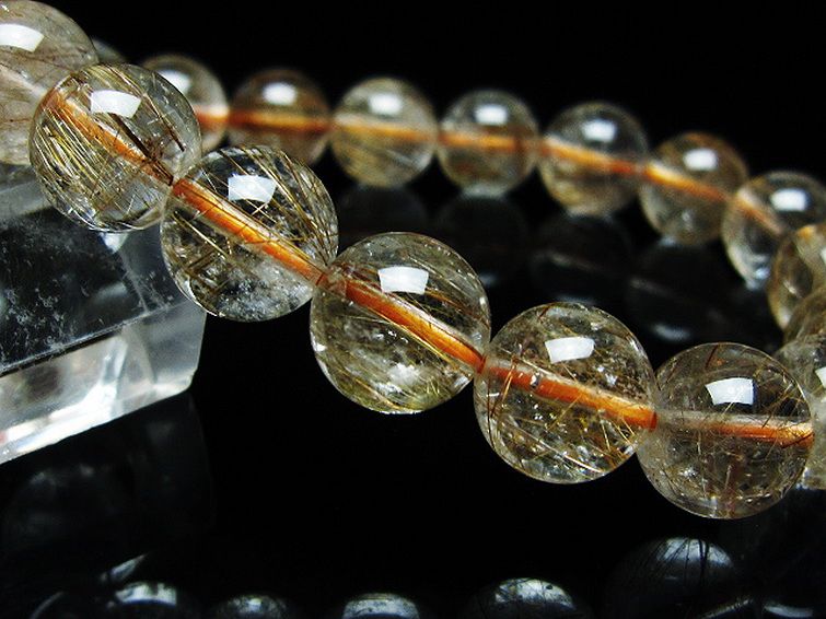 ファイナルグレード金針ルチル水晶 ブレスレット 11mm [t15-11259] 3枚目