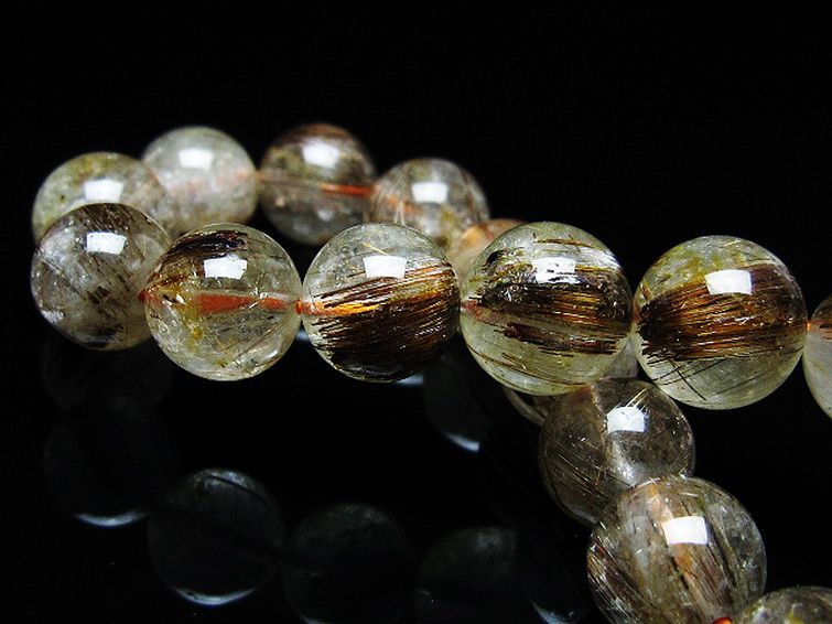 ファイナルグレード金針ルチル水晶 ブレスレット 11mm [t15-11273] 2枚目