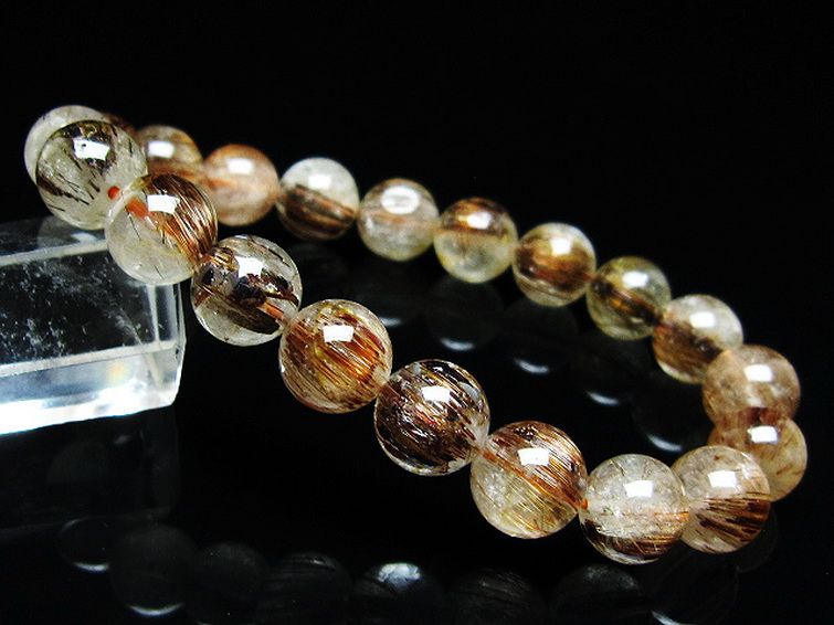 ファイナルグレード金針ルチル水晶 ブレスレット 10mm [t15-11274] 1枚目