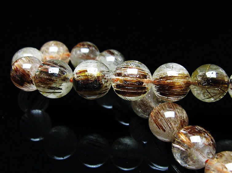 ファイナルグレード金針ルチル水晶 ブレスレット 10mm [t15-11274] 2枚目