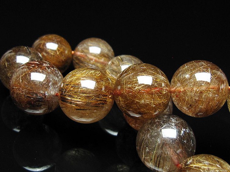 金針ルチル水晶 ブレスレット 17mm [t15-11286] 2枚目