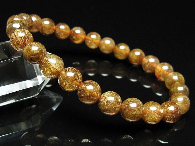 金針ルチル水晶 ブレスレット 8mm [t15-11295] 1枚目
