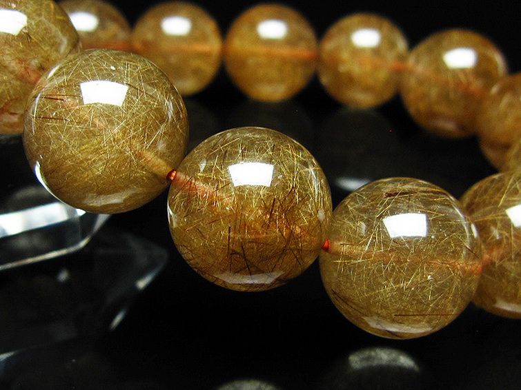 金針ルチル水晶 ブレスレット 17mm [t15-11318] 3枚目