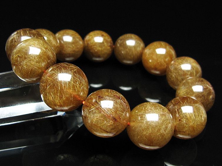 金針ルチル水晶 ブレスレット 18mm [t15-11327] 1枚目