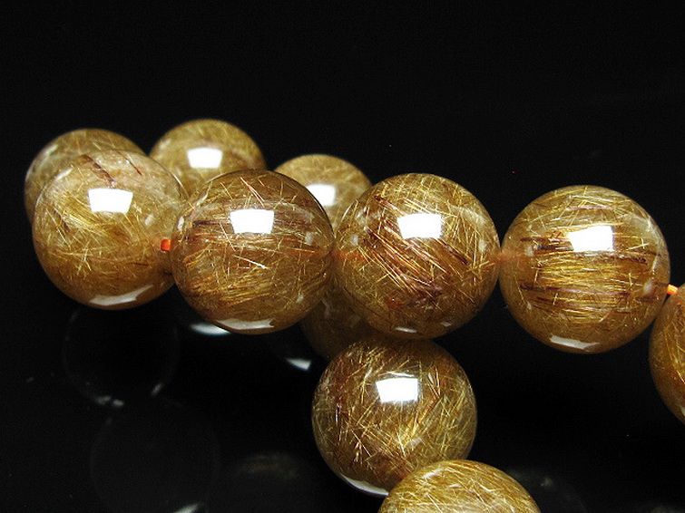 金針ルチル水晶 ブレスレット 18mm [t15-11327] 2枚目