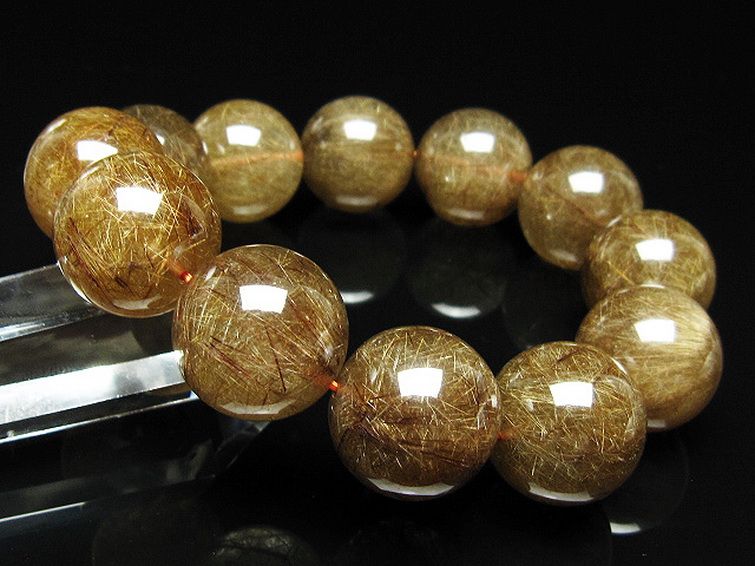 金針ルチル水晶 ブレスレット 21mm [t15-11328] 1枚目