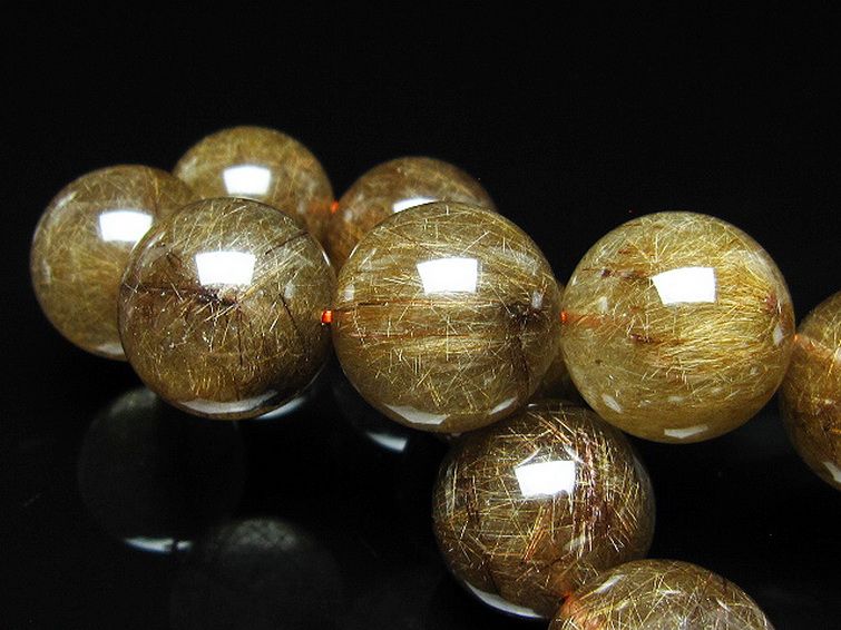 金針ルチル水晶 ブレスレット 21mm [t15-11328] 2枚目