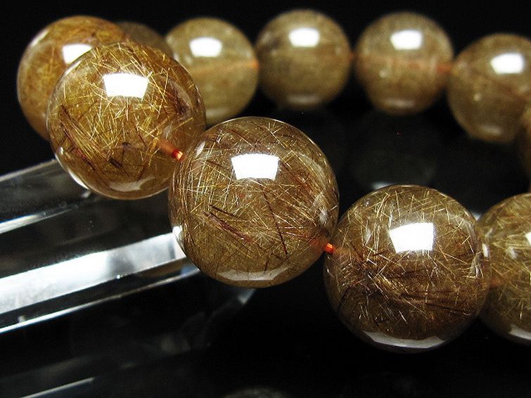 金針ルチル水晶 ブレスレット 21mm [t15-11328] 3枚目