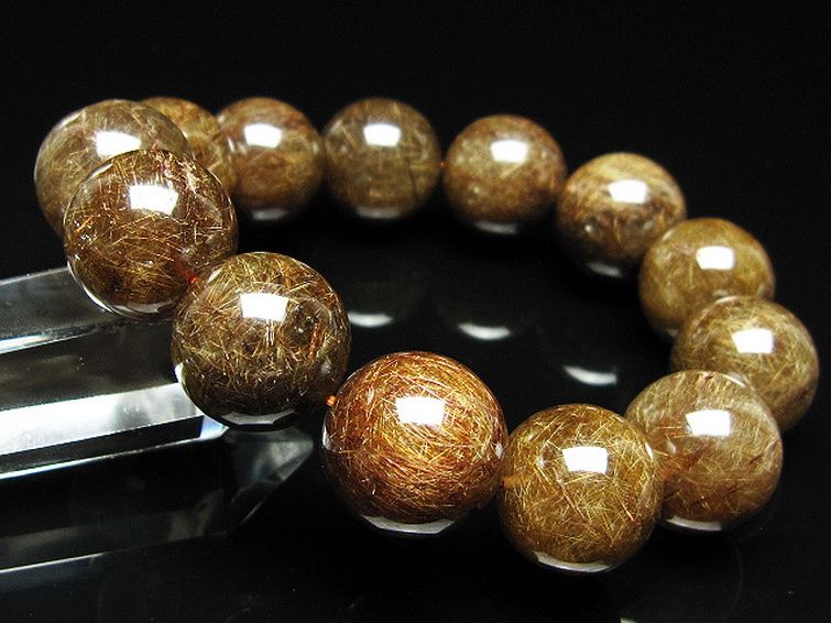 金針ルチル水晶 ブレスレット 18mm [t15-11330] 1枚目