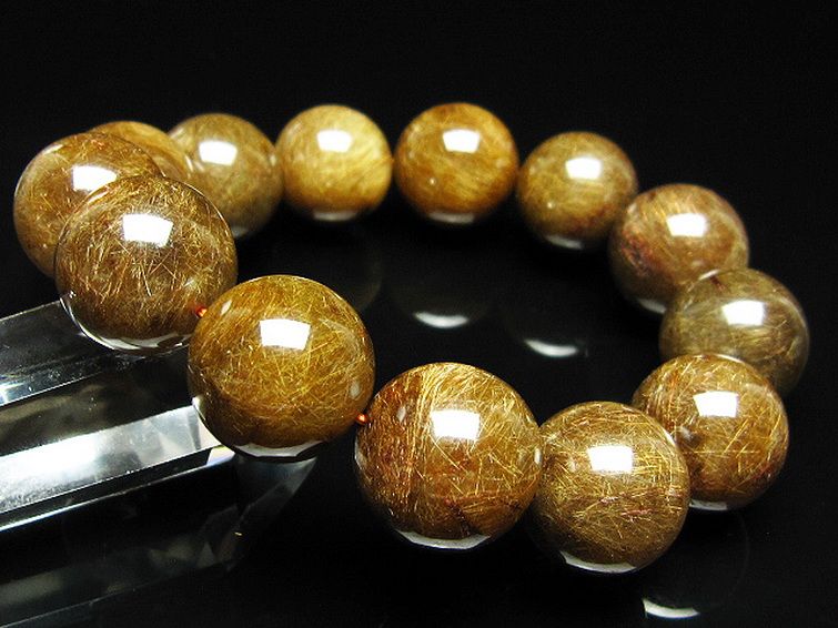 金針ルチル水晶 ブレスレット 18mm [t15-11331] 1枚目
