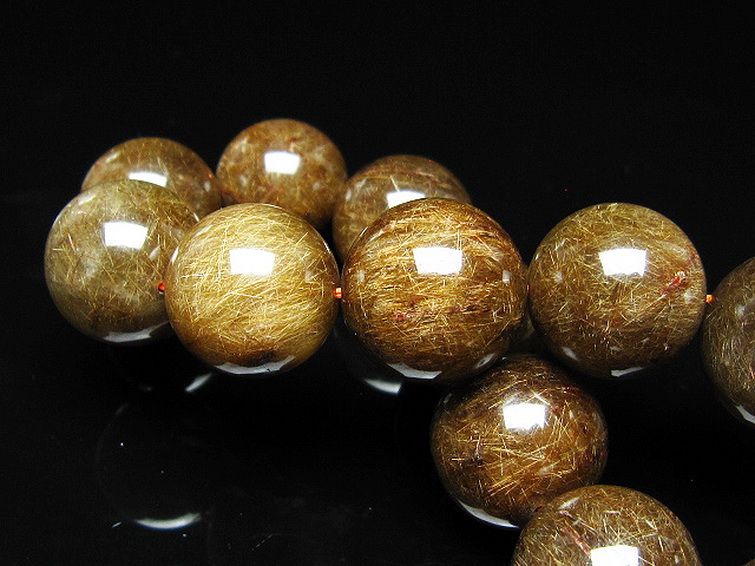 金針ルチル水晶 ブレスレット 18mm [t15-11331] 2枚目