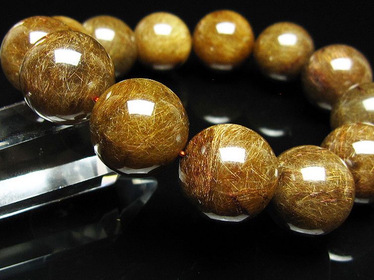 金針ルチル水晶 ブレスレット 18mm [t15-11331] 3枚目