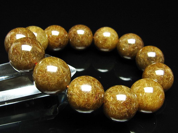 金針ルチル水晶 ブレスレット 18mm [t15-11332] 1枚目