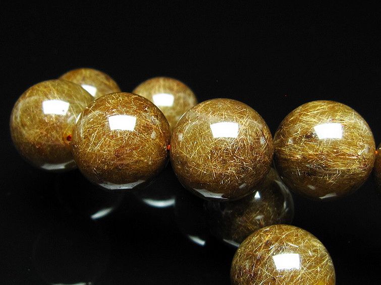 金針ルチル水晶 ブレスレット 18mm [t15-11332] 2枚目