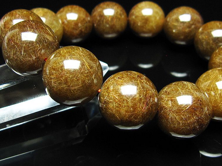 金針ルチル水晶 ブレスレット 18mm [t15-11332] 3枚目