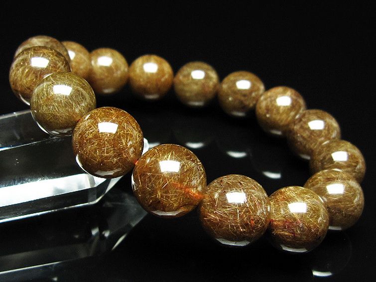金針ルチル水晶 ブレスレット 13mm [t15-11336] 1枚目