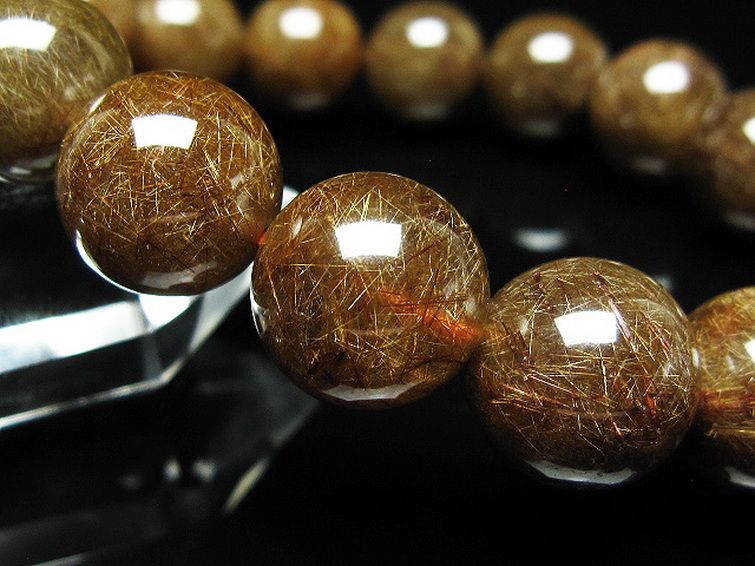 金針ルチル水晶 ブレスレット 13mm [t15-11336] 3枚目