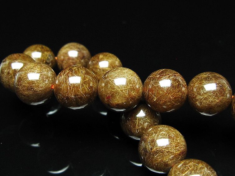 金針ルチル水晶 ブレスレット 12mm [t15-11339] 2枚目