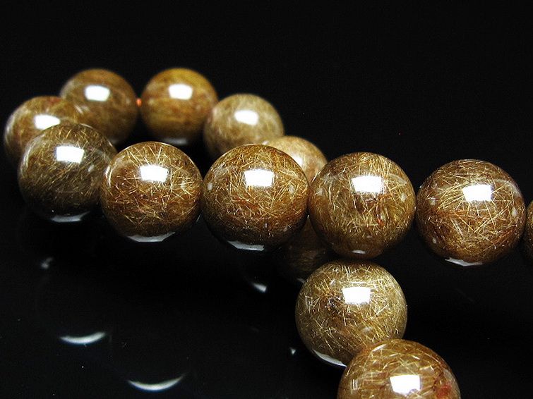 金針ルチル水晶 ブレスレット 11mm [t15-11342] 2枚目