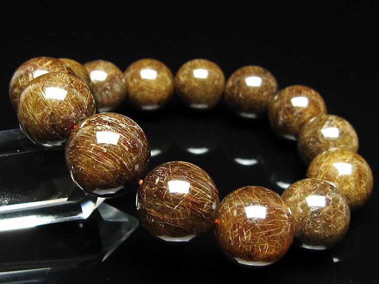 金針ルチル水晶 ブレスレット 17mm [t15-11359] 1枚目