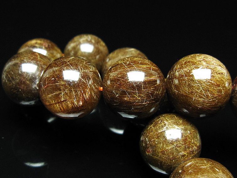 金針ルチル水晶 ブレスレット 17mm [t15-11359] 2枚目